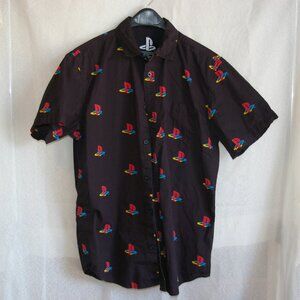 Official Playstation Logo Black Button Shirt